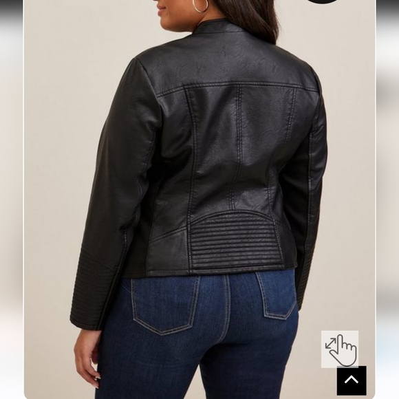 Torrid Faux Leather Collarless Moto Jacket Size 2 - Picture 8 of 8